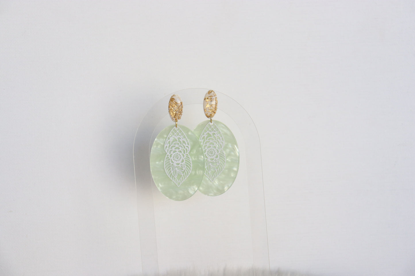 Groene Mushia oorbellen