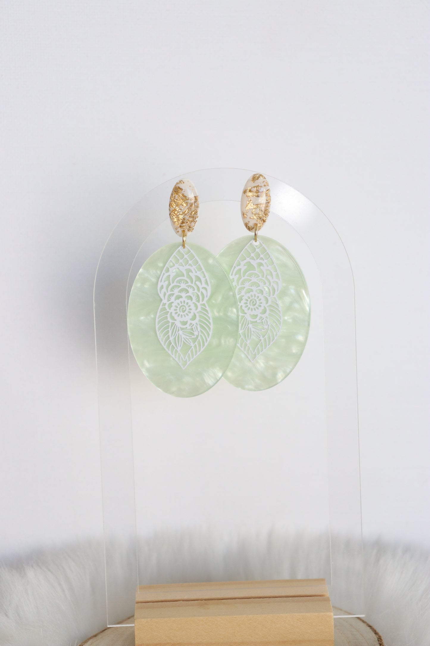 Groene Mushia oorbellen