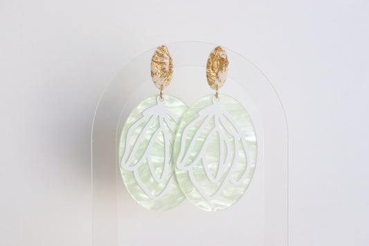 Groene Mushia oorbellen