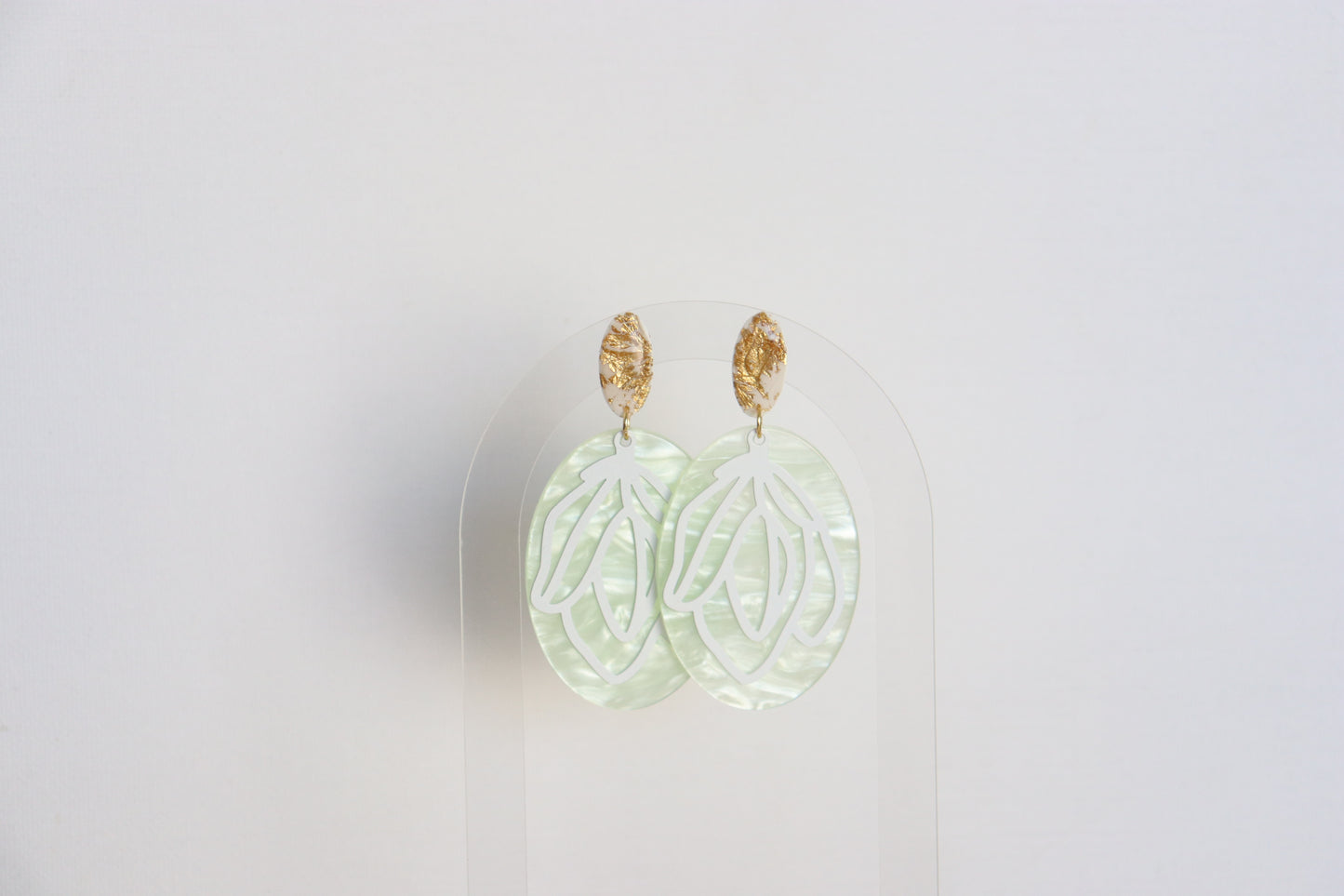 Groene Mushia oorbellen