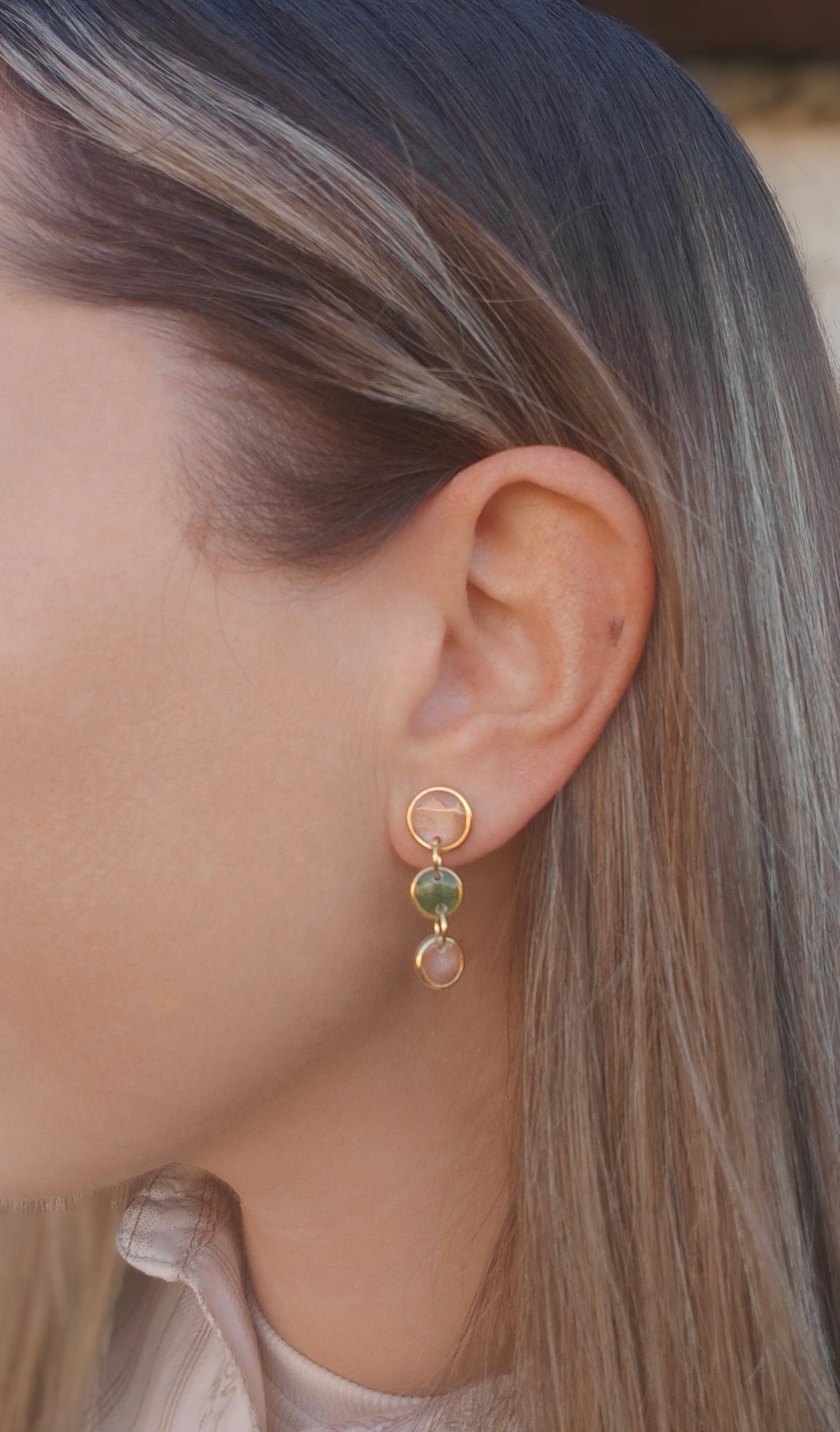 Oorbellen Vivienne Duo Wit/bruin